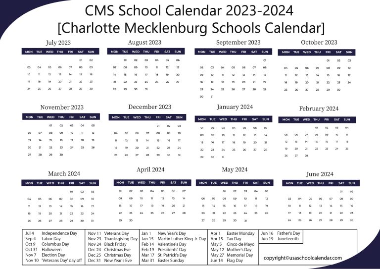 CMS School Calendar 202324 [Charlotte Mecklenburg Schools]
