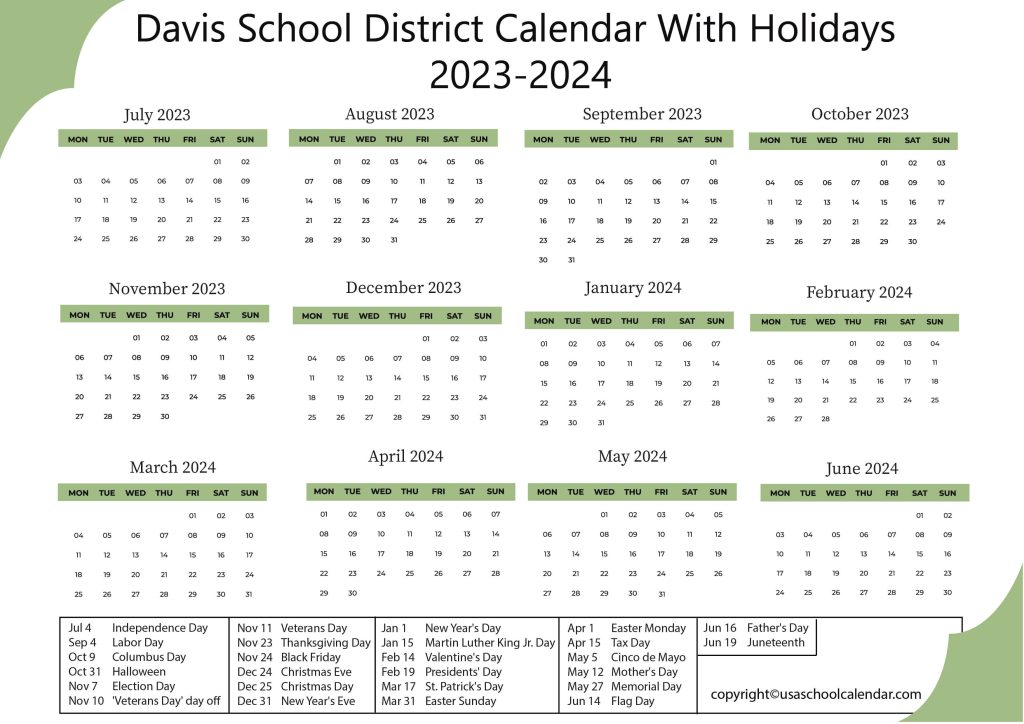 Davison Schools Calendar