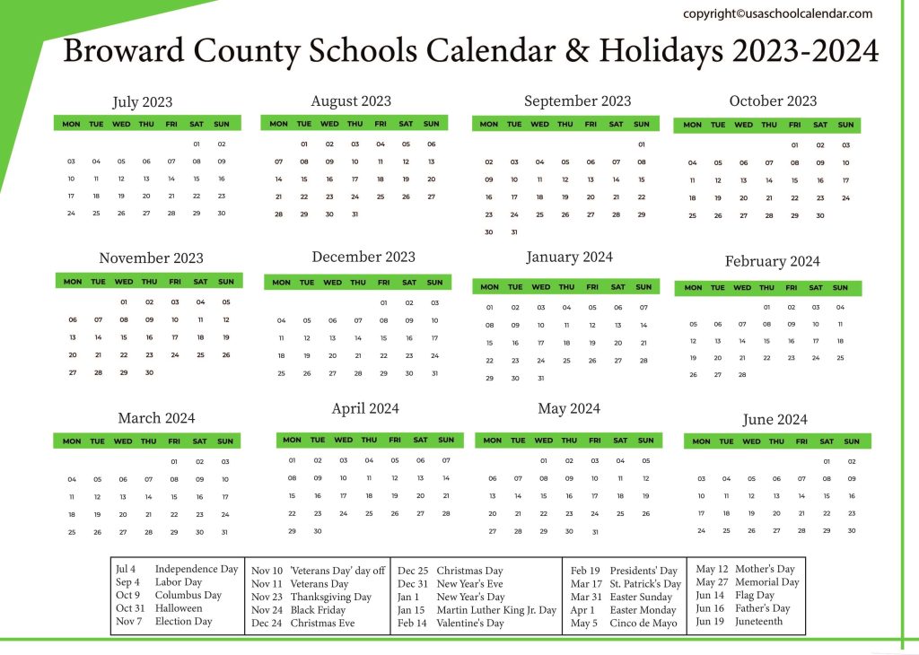 Broward Schools Calendar