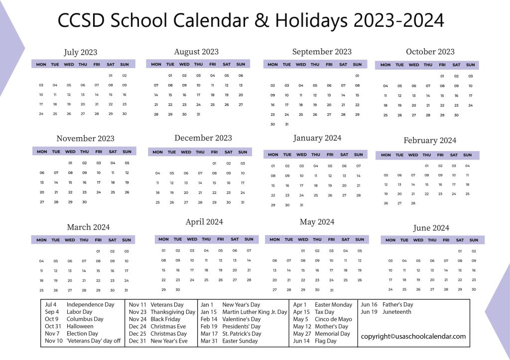 Clark County Schools Calendar