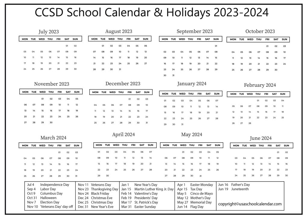 Clark Public Schools Calendar