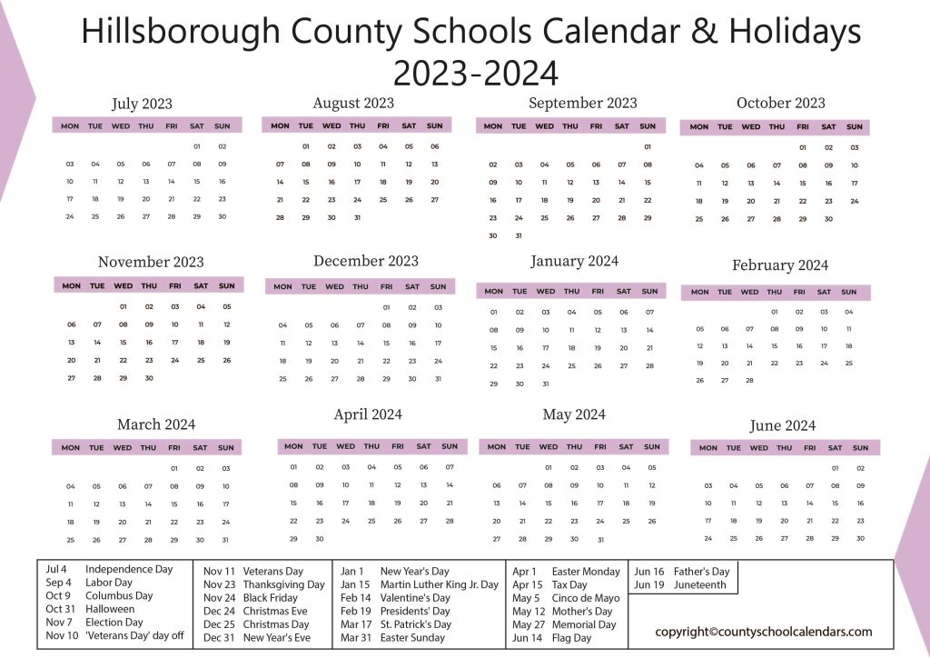 Hillsborough County Public Schools Calendar
