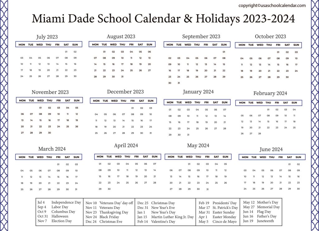 Miami Dade County Public Schools Calendar