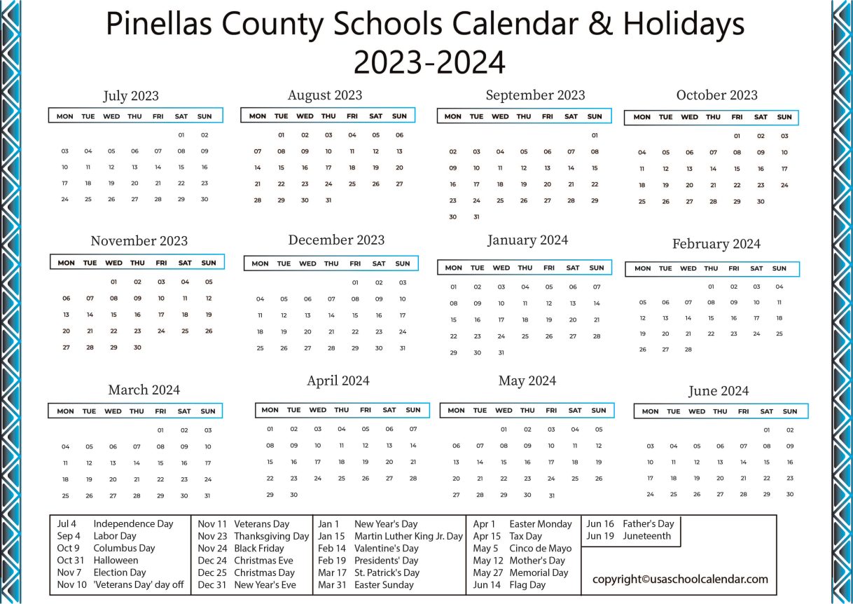 Pinellas County Schools Calendar & Holidays 20232024