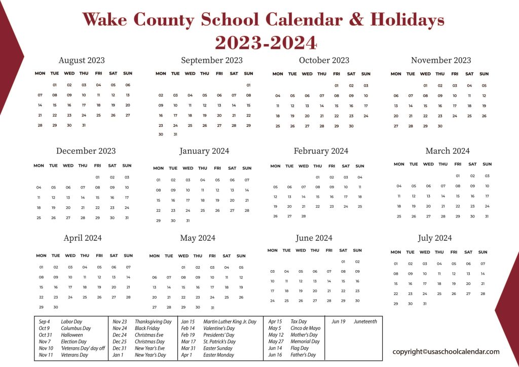Wake County Schools Calendar