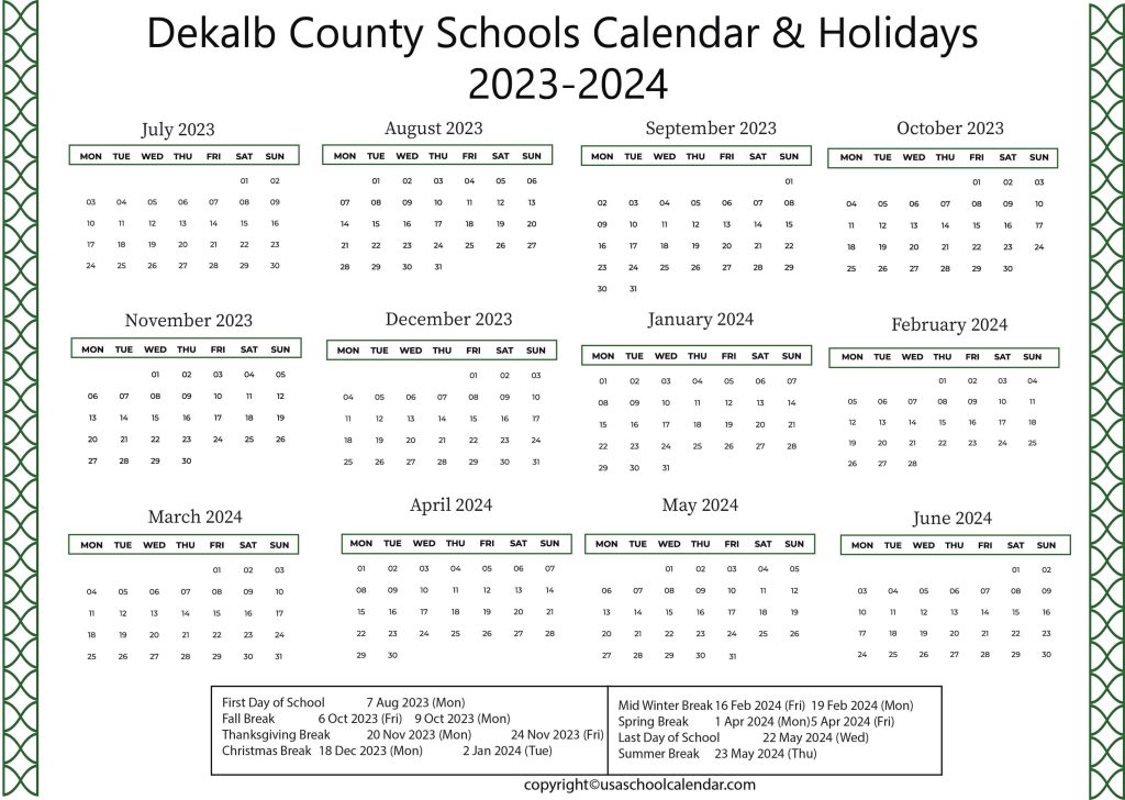 Dekalb County Public Schools Calendar