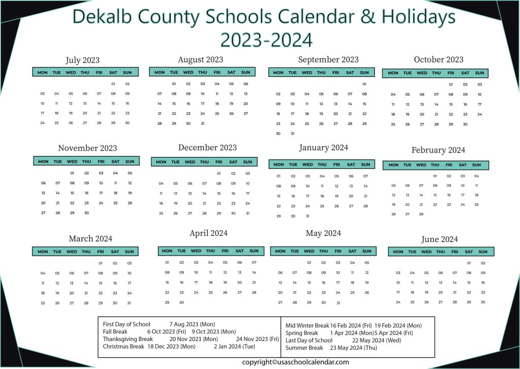 Dekalb County Schools Calendar