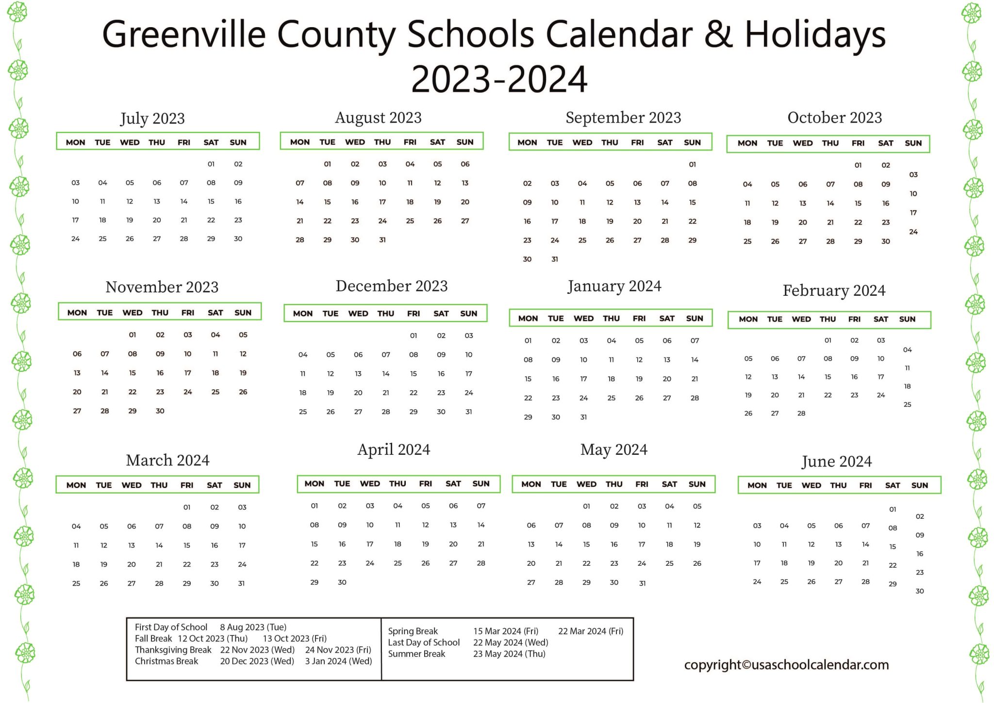 greenville-county-schools-calendar-holidays-2023-2024