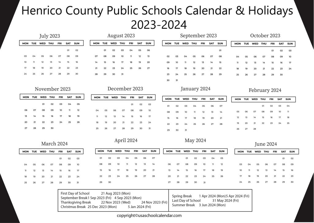 Henrico County Public Schools Calendar (1)