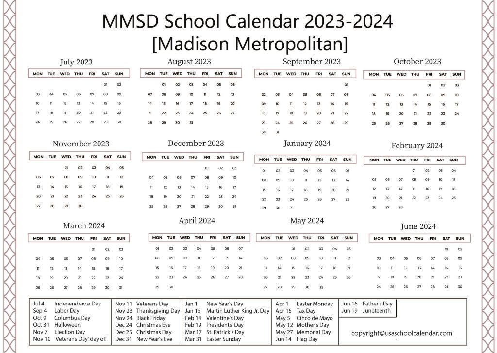 MMSD School Calendar
