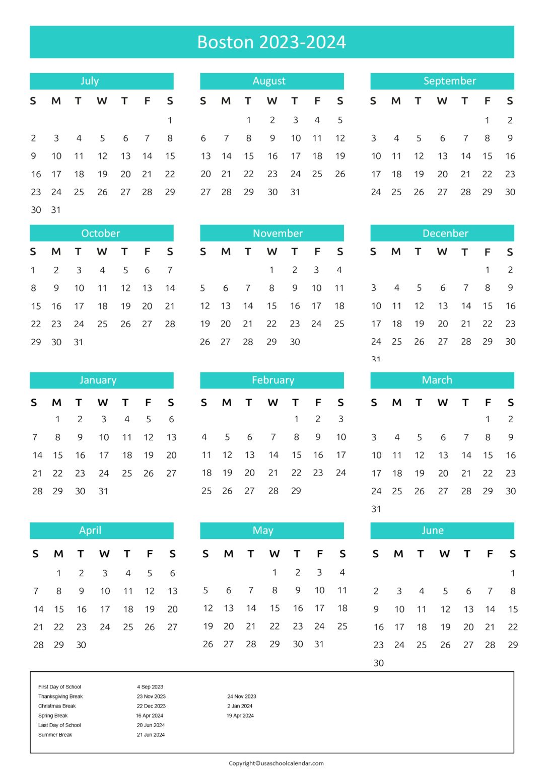 Boston Public Schools Calendar Holidays 2023 2024