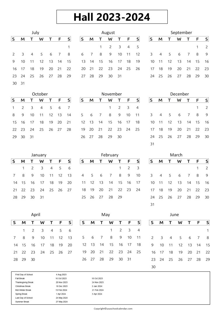 Hall County Schools Calendar & Holidays 20232024