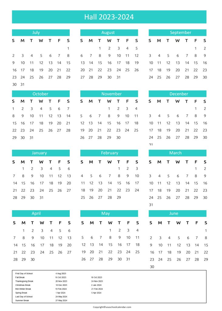 Hall County Schools Calendar