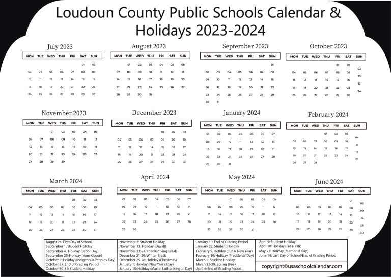 Loudoun County Public Schools Calendar & Holidays 20232024