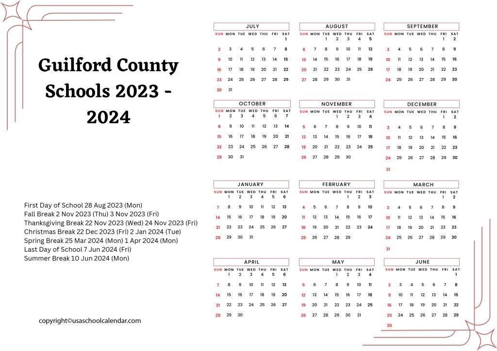 Guilford County School Holidays