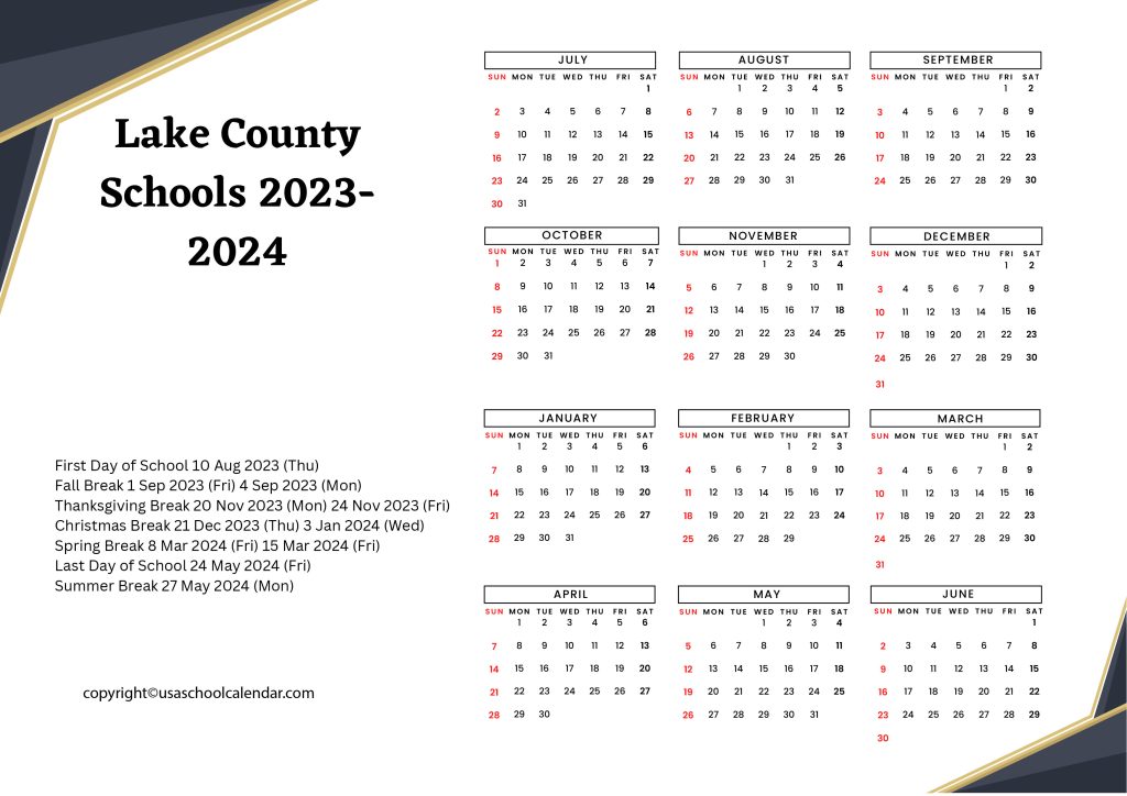 lake county schools calendar