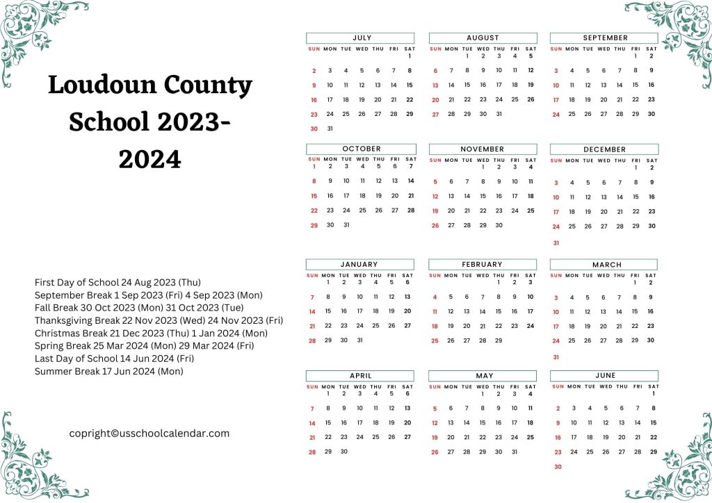 Loudoun County Public Schools Academic Calendar
