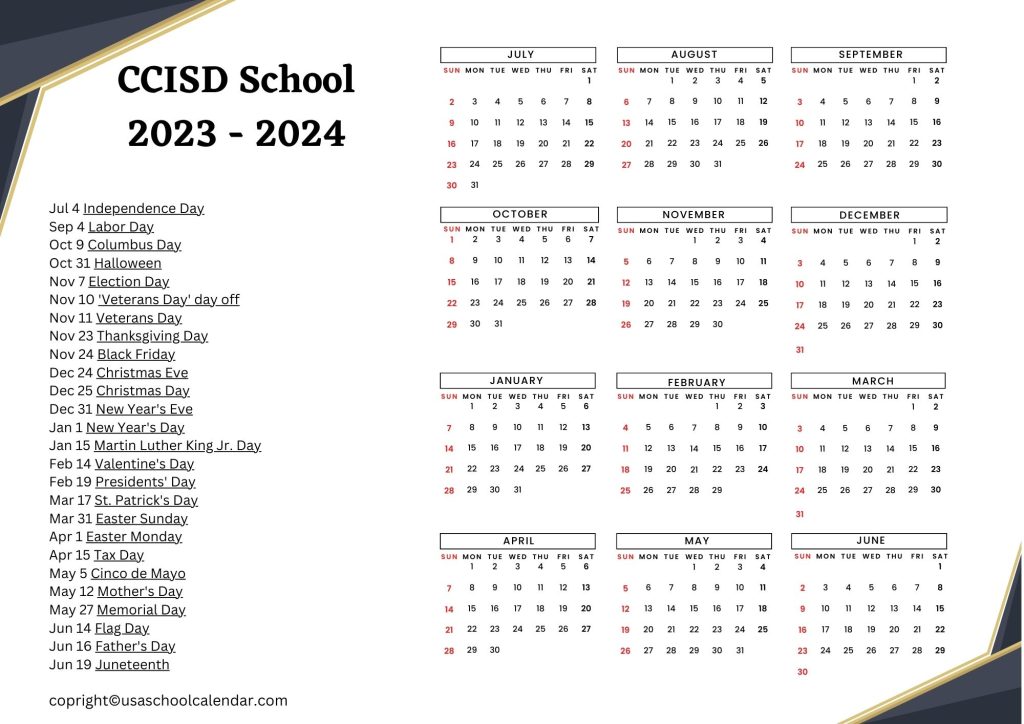 Clear Creek ISD District Calendar [CCISD]