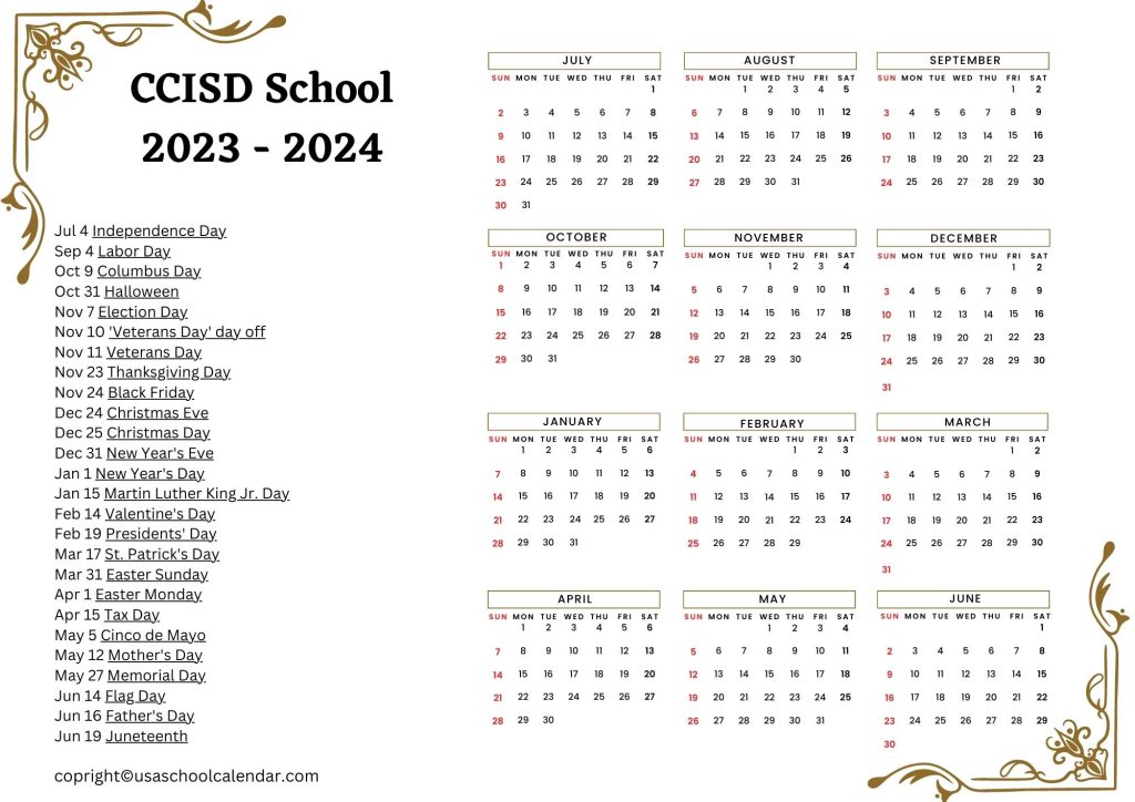 ccisd school calendar