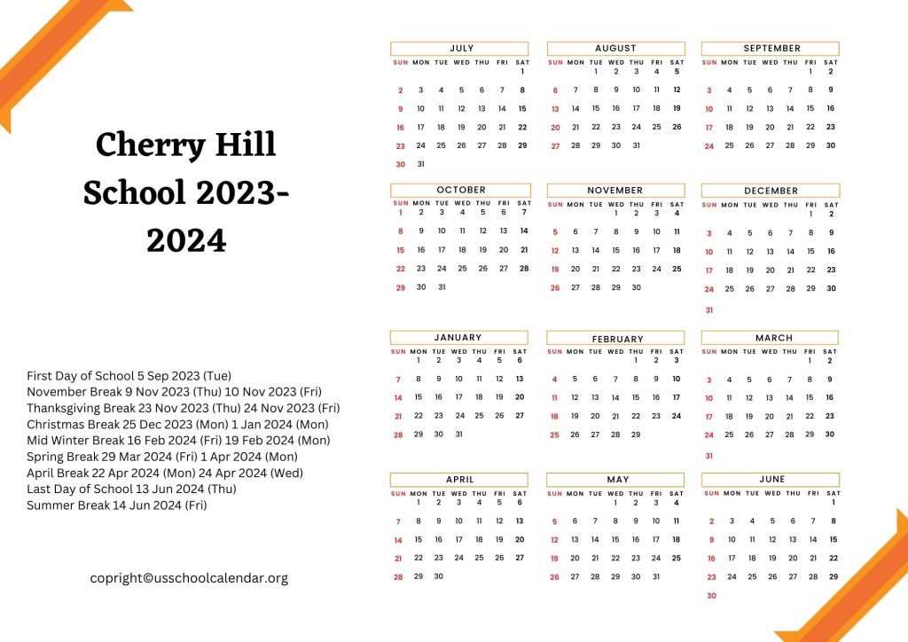 cherry hill school district calendar