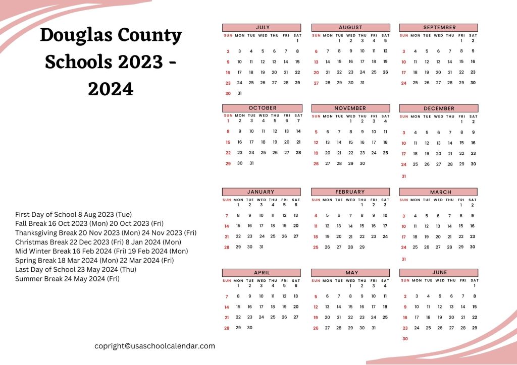 douglas schools calendar