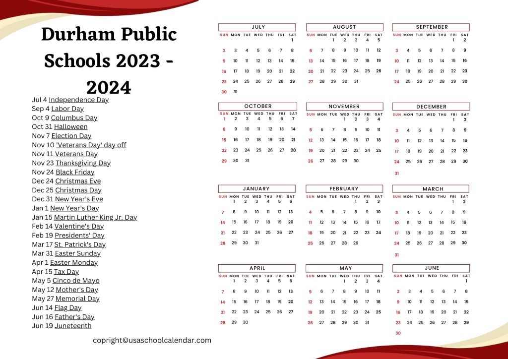 durham public schools calendar