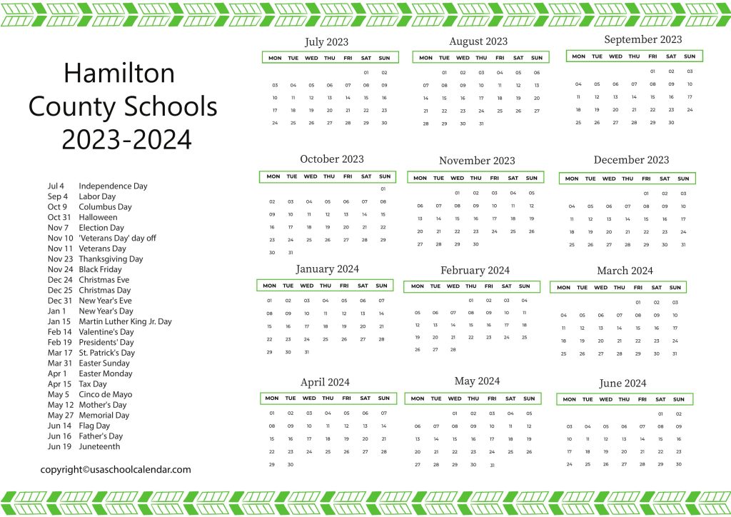 hamilton county schools district calendar