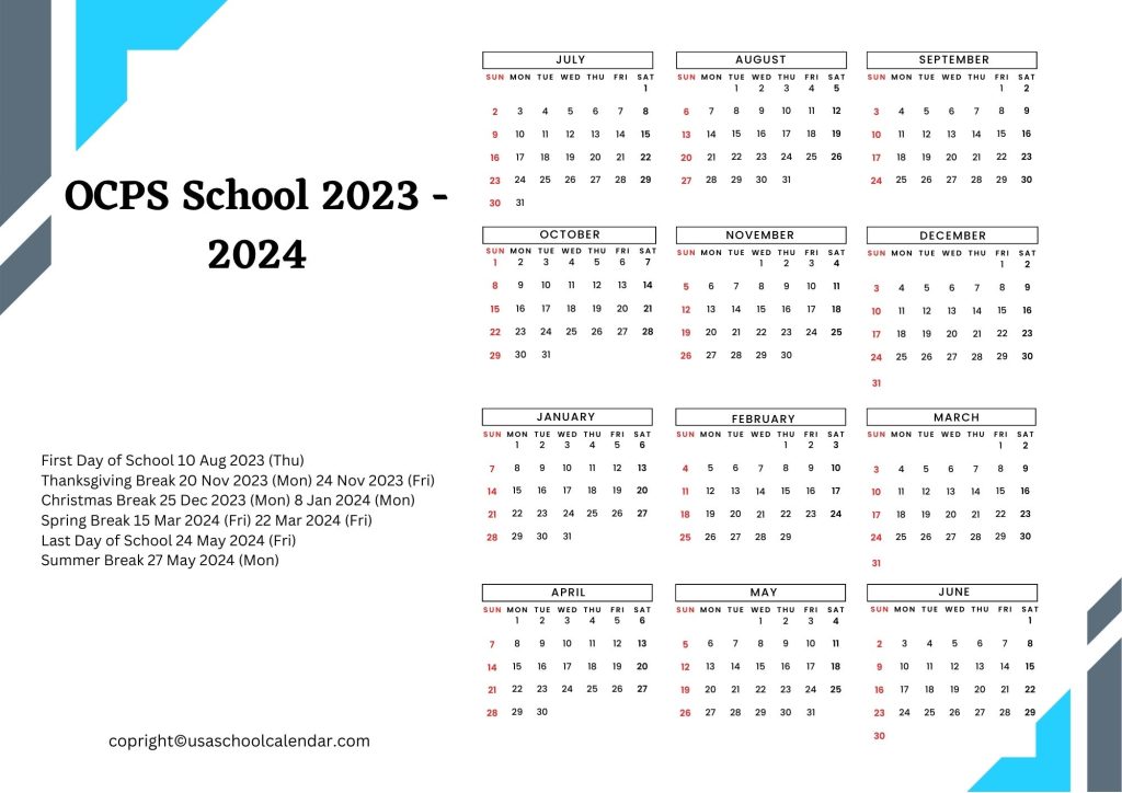 Orange County Public Schools Calendar