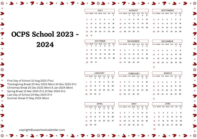 Ocps School Calendar 2024 To 2024 Free Printable Printable Pdf 2024
